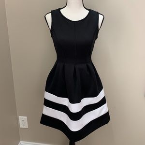 Formal Black Fit & Flare Dress with Pockets